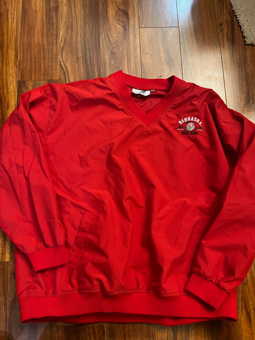 Vintage Nebraska Cornhuskers Football 2002 Rose Bowl V-Neck Pullover Jacket